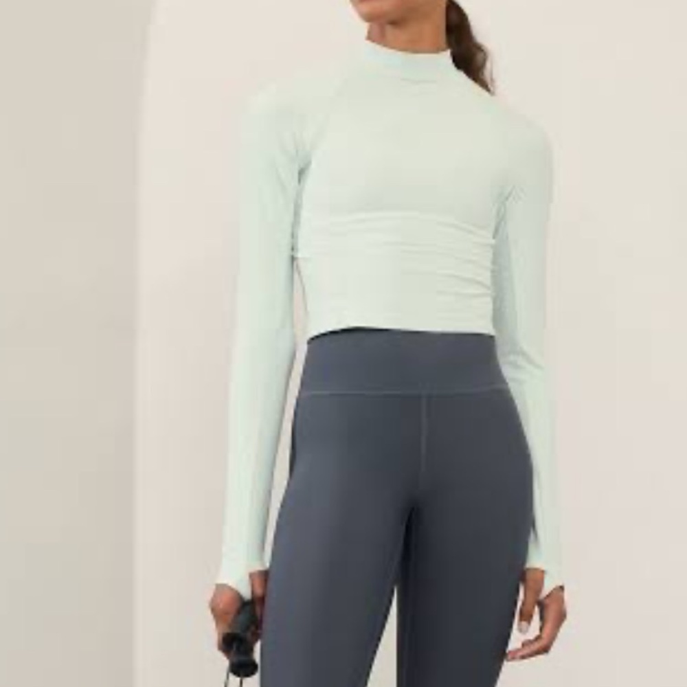 Athleta Interval Mock Neck Crop Long Sleeve